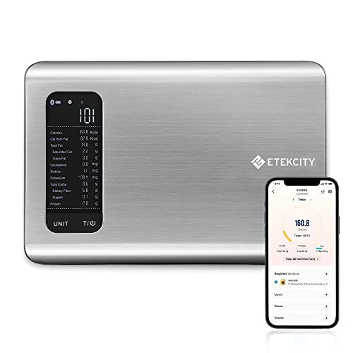 Etekcity Food Kitchen Scale, Digital Grams and Ounces for Weight Loss, Baking, Cooking, Keto and Meal Prep, LCD Display, Medium, 304 Stainless Steel