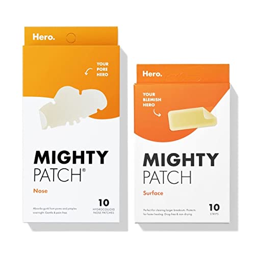 Hero Cosmetics Mighty Patch™ XL Patch Duo - XL Hydrocolloid Patches for Nose Pores and Large Breakout Areas (10 Count)