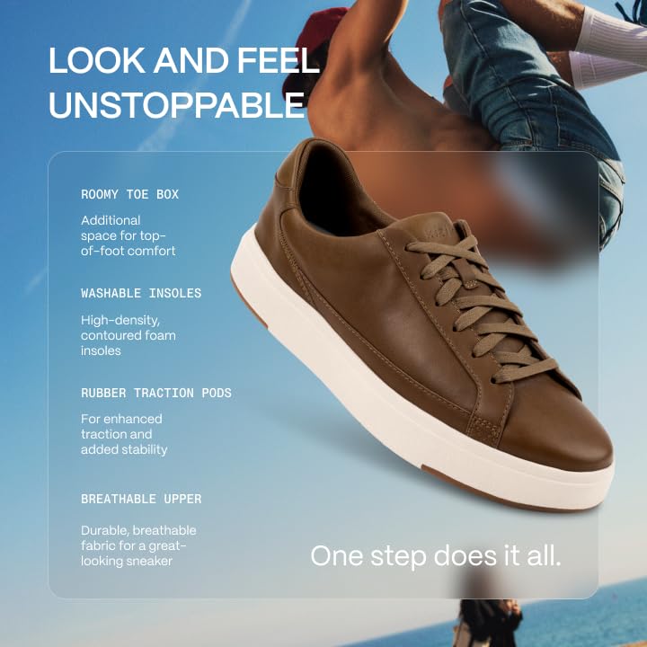 Kizik Shoes: Vegas Comfortable Full-Grain Leather Slip On Sneakers, Convenient Hands Free Shoes | Casual Shoes for Men, Women and Elderly | Stylish, Orthopedic Shoes for Everyday and Travel