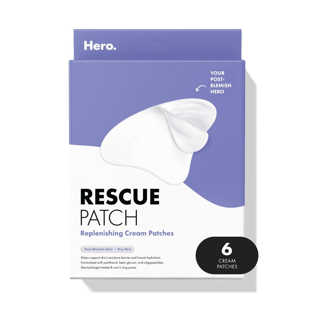 HERO COSMETICS Rescue Patch – The Moisturizing Cream Patch for Post-Blemish Skin. Provides Instant Moisture and Long-Lasting Hydration. Dermatologist-Tested and Won’t Clog Pores. 6ct (3 pairs)