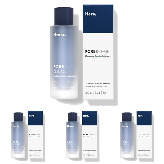 Hero Cosmetics Pore Release Blackhead Clearing Solution - Exfoliating Toner Featuring BHA, PHA, AHA and 2% Salicylic Acid (100 ml)