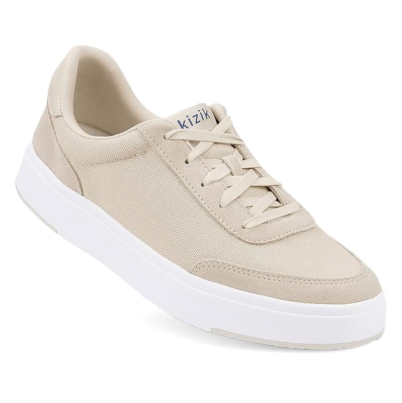 Kizik Shoes: Prague Comfortable Breathable Canvas and Suede Leather Slip On Sneakers, Convenient Hands Free Shoes | Casual Shoes for Men, Women and Elderly | Stylish, Orthopedic Shoes for Everyday