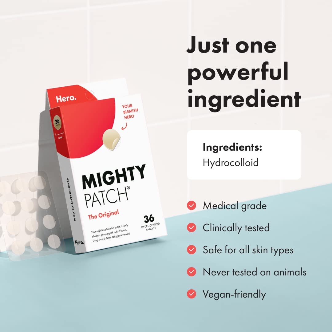 Hero Cosmetics Mighty Patch™ Original Patch 36ct and Clarifying Prebiotic Moisturizer Bundle