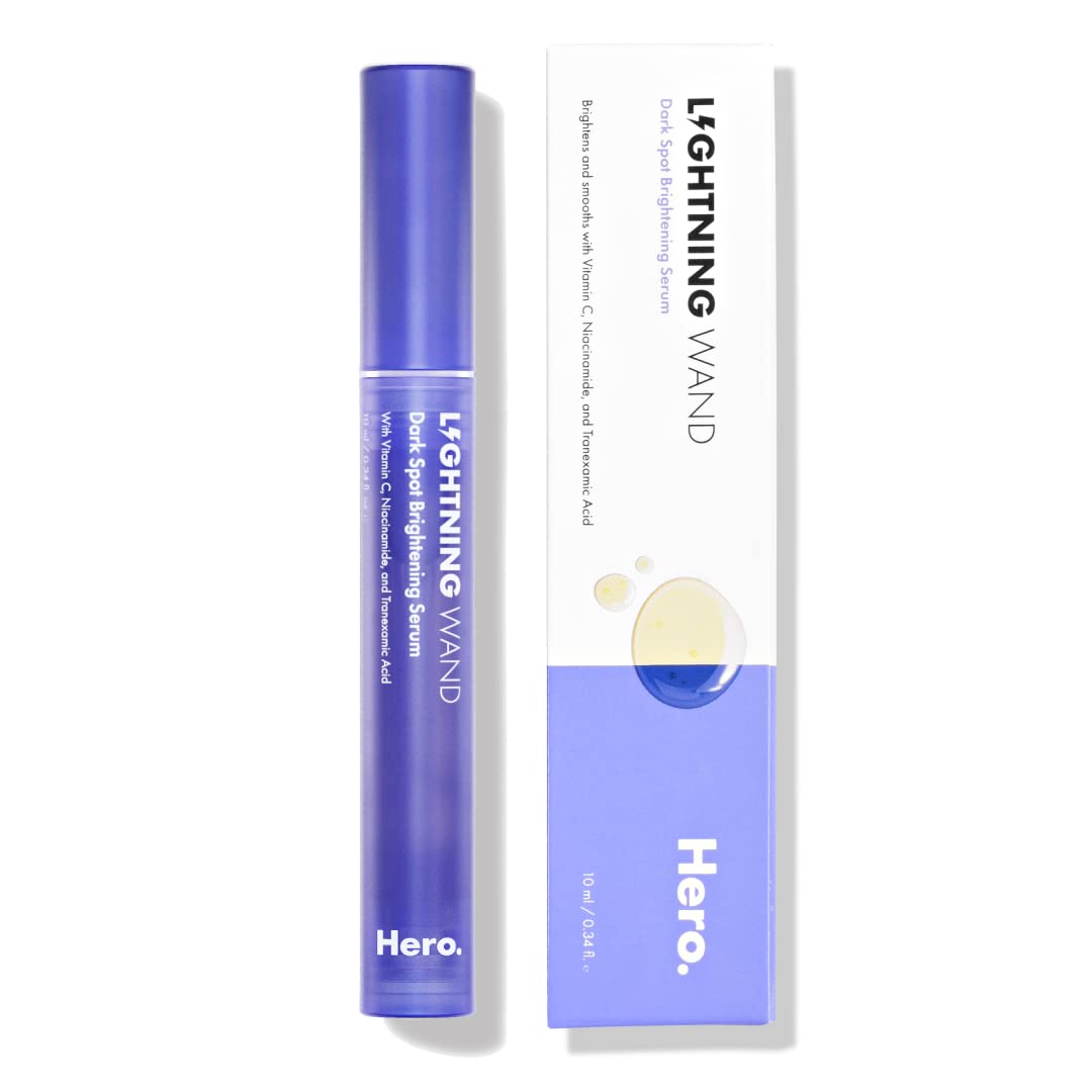 Hero Cosmetics Lightning Wand - Brightening Serum for Fading Post-Blemish Dark Spots with Botanicals - Fragrance and Paraben Free (10 ml, 0.34 fl oz)