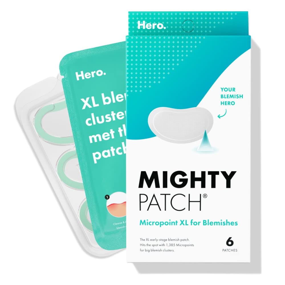 Mighty Patch Micropoint™ for Blemishes from Hero Cosmetics - Hydrocolloid Acne Spot Treatment Patch for Early Stage Zits and Hidden Pimples, 395 Micropoints (8 Patches)