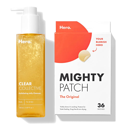 Hero Cosmetics Mighty Patch™ Original Patch 36ct and Exfoliating Jelly Cleanser Bundle