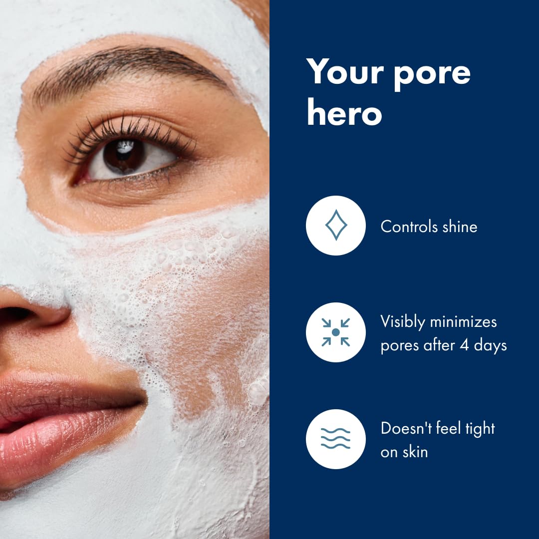 Hero Cosmetics Pore Purity Cleansing Clay Mask - Absorbs Excess Oil and Visibly Minimizes Pores in 4 days (2.35 fl oz)