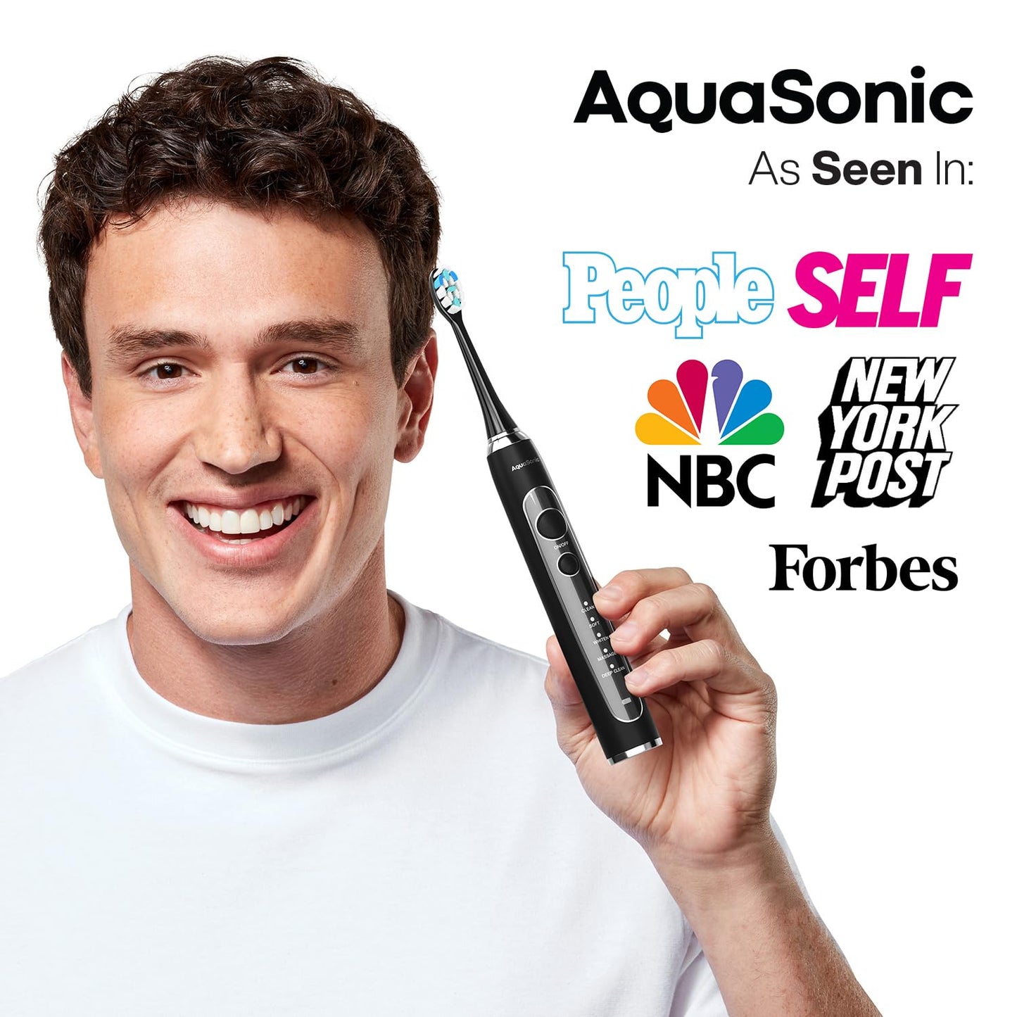 Aquasonic Black Series PRO – Ultra-Whitening Electric Toothbrush – 5 Modes & Smart Timers – Premium Travel Case & 6 Proflex Brush Heads – ADA Accepted Toothbrush