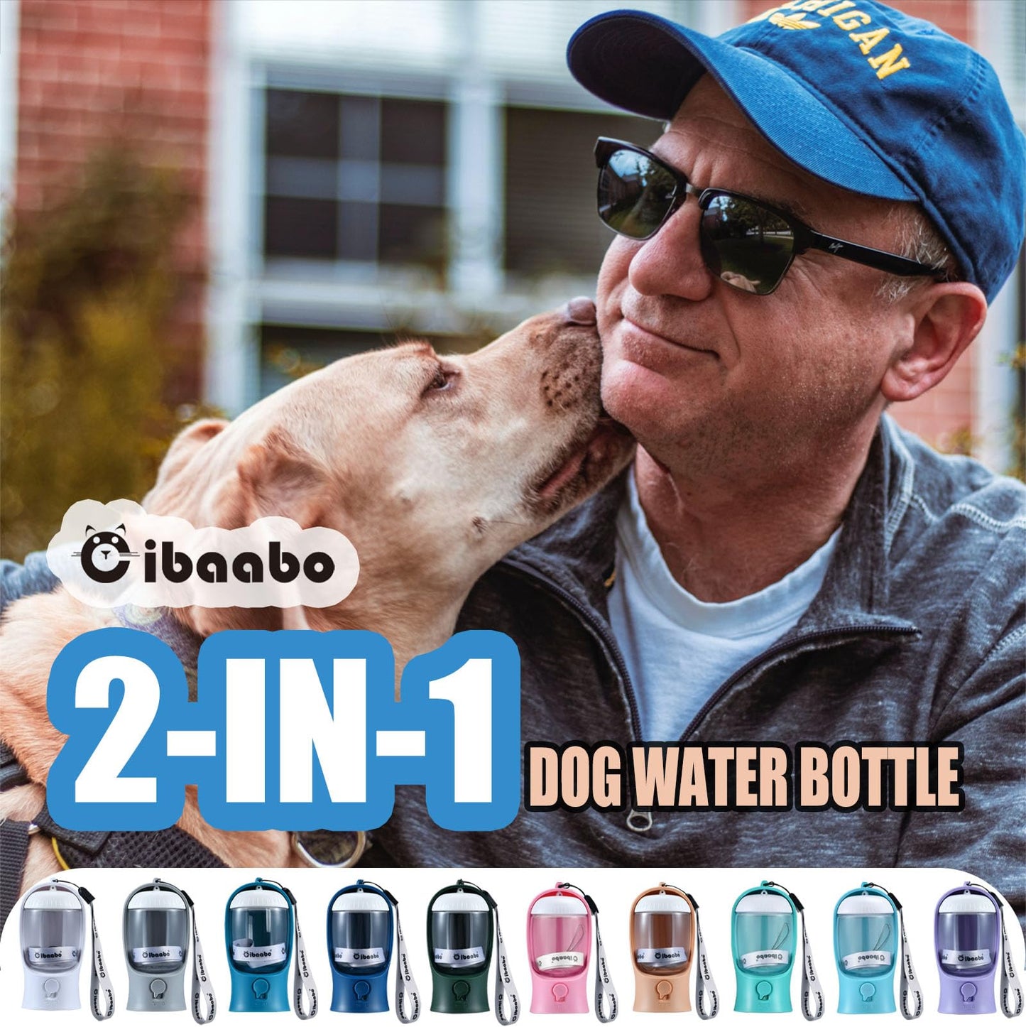 Dog Water Bottle with Food Container, Travel Puppy Water Bowl, Portable Pet Dispenser, Dog Stuff Accessories Items, Puppy Essentials Necessities for Yorkie Cat Walking and Hiking Dog Gift