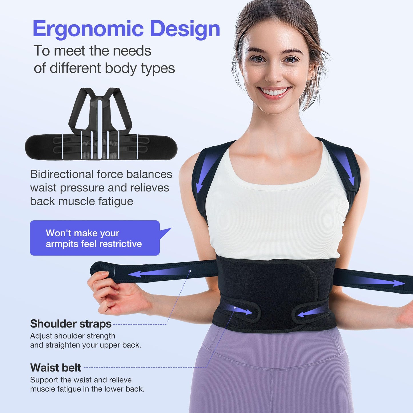 Posture Corrector for Women and Men, Upgraded Full Back Brace Support, Adjustable Shoulder Straightener for Improving Back Posture, Relief for Upper and Lower Back, Lumbar, Neck, Shoulder Pain